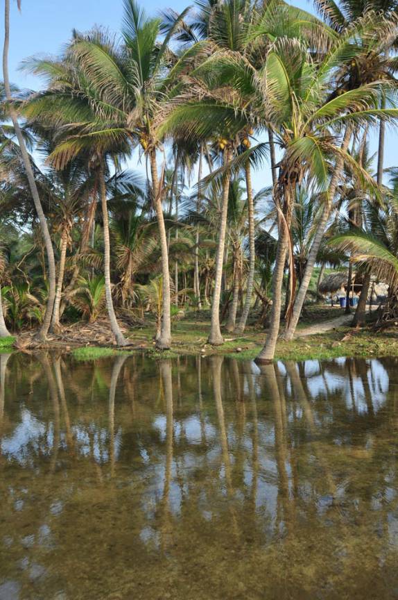 Uma bonita lagoa no Cabo San Juan, no Parque Nacional Tayrona, no litoral norte da Colômbia